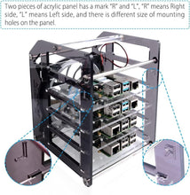 Load image into Gallery viewer, Compact 4-Layer Raspberry Pi Rack Case with RGB Fan - Versatile Compatibility