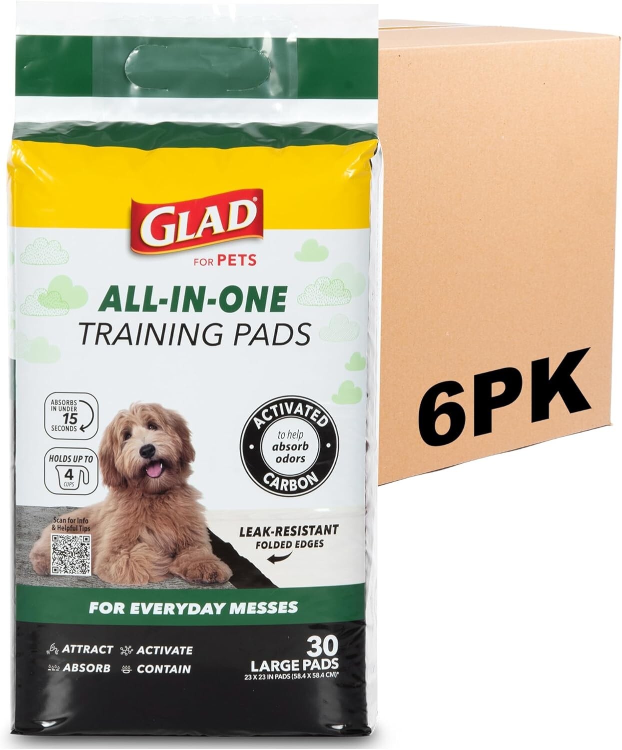 Odor-Control Charcoal Training Pads – 180 Count, Disposable for All Dog Sizes