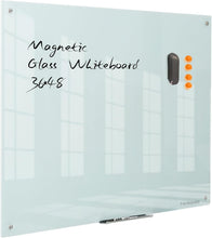 Load image into Gallery viewer, Frameless Magnetic Glass Dry Erase Board 48x36 - Elegant Wall-Mounted Solution