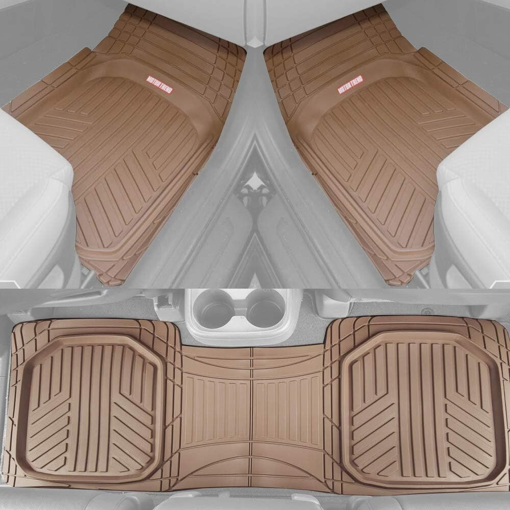 Deep-Dish Beige Car Floor Mats & Cargo Liner Set - Waterproof Protection for SUV