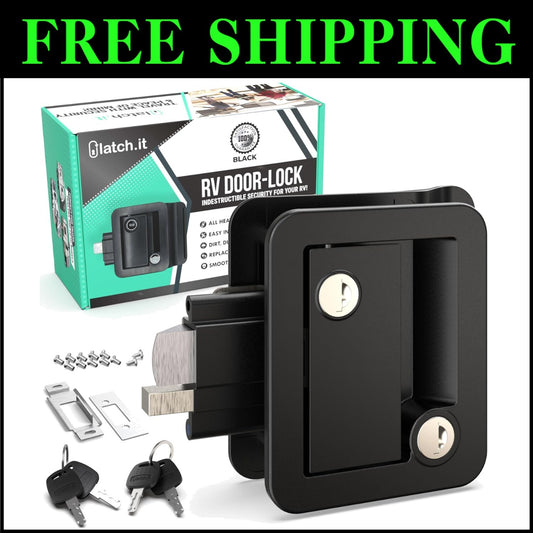 All-Metal RV Door Handle & Latch Kit - Secure Replacement with Lifetime Warranty