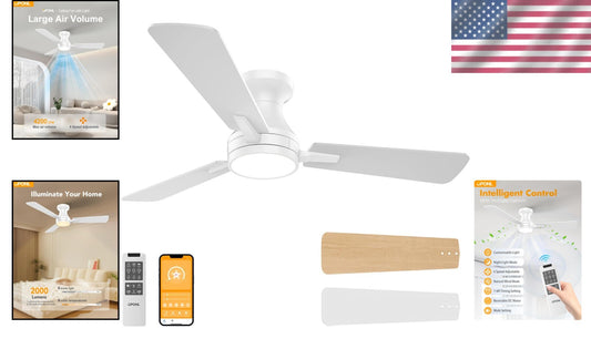Energy Efficient Dimmable Ceiling Fan with Remote Control & Reversible Blades
