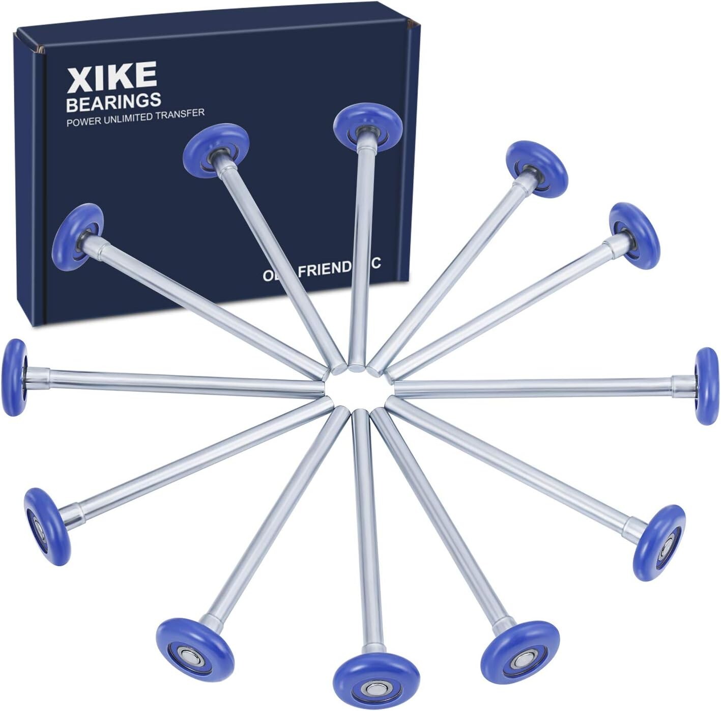 Expertly Manufactured 12 Pack Blue Nylon Garage Door Rollers - 3 Year Guarantee