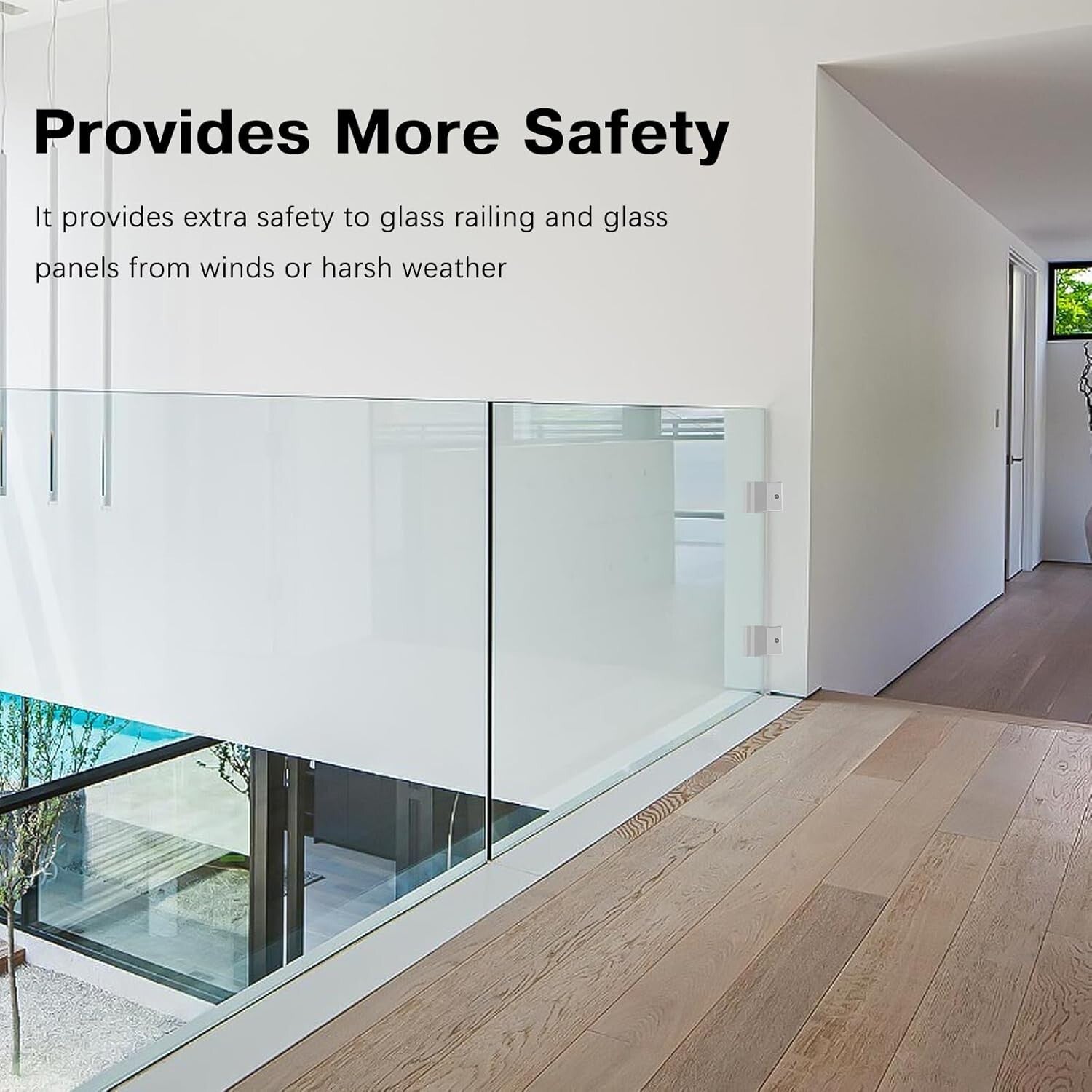 Brushed Stainless Steel Glass Clips - 4 Pack for Safe Pool and Balcony Railings