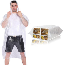 Load image into Gallery viewer, Lightweight 10 Pack Emergency Rain Ponchos for Adults &amp; Kids - Easy Carry