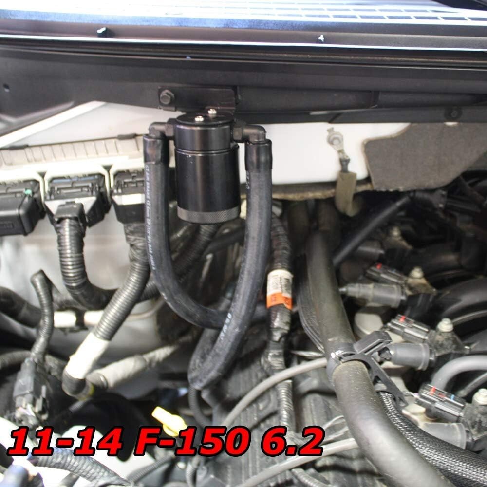 2011-2019 F150 Black Anodized Oil Separator - Easy Plug-N-Play Installation