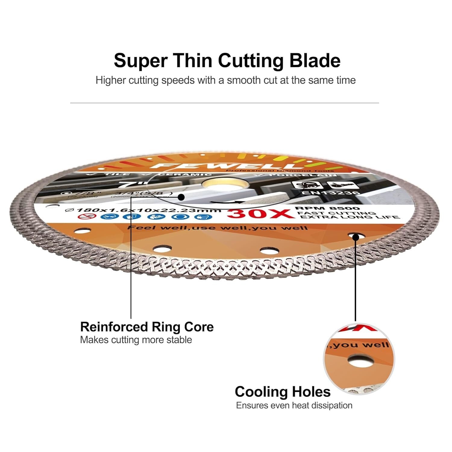 Professional 7 Inch Diamond Blades for Ultra-Fast Ceramic & Porcelain Cutting