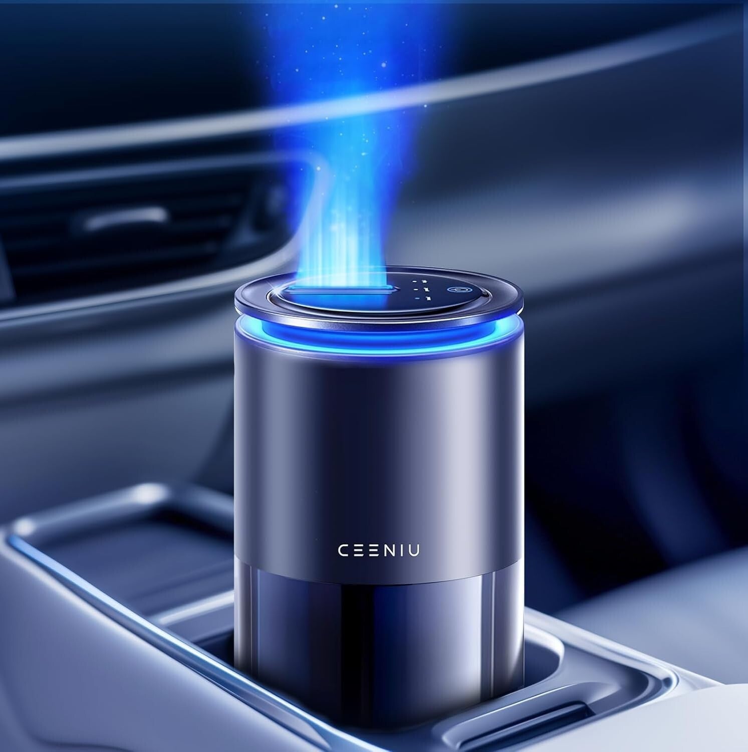 Luxury Battery-Powered Car Air Freshener with Adjustable Modes & Fountain Mist