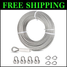 Load image into Gallery viewer, Complete 1/4” Wire Rope Kit | 100ft Stainless Steel Cable with Hardware Included