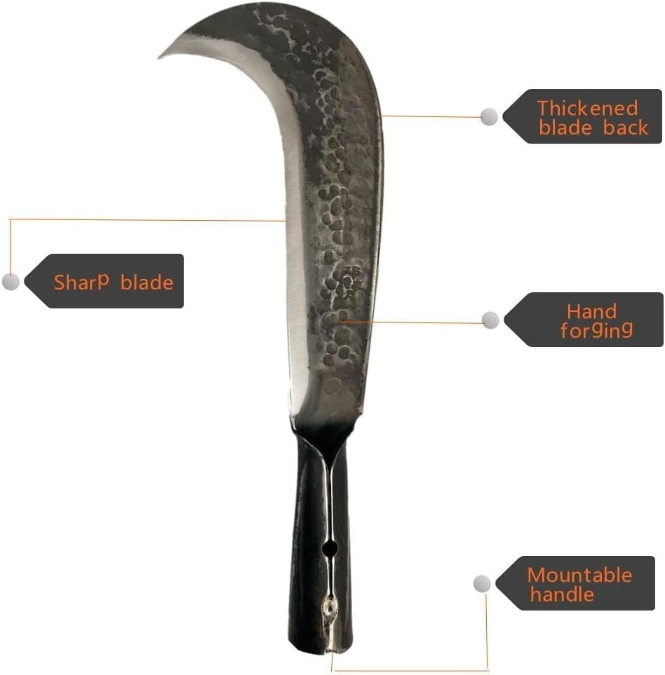 Ergonomic Billhook Sickle Knife - Heavy Duty Tool for Garden and Brush Clearing