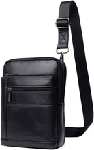Load image into Gallery viewer, Compact Leather Messenger Bag with Multiple Pockets - Ideal for Travel &amp; Work