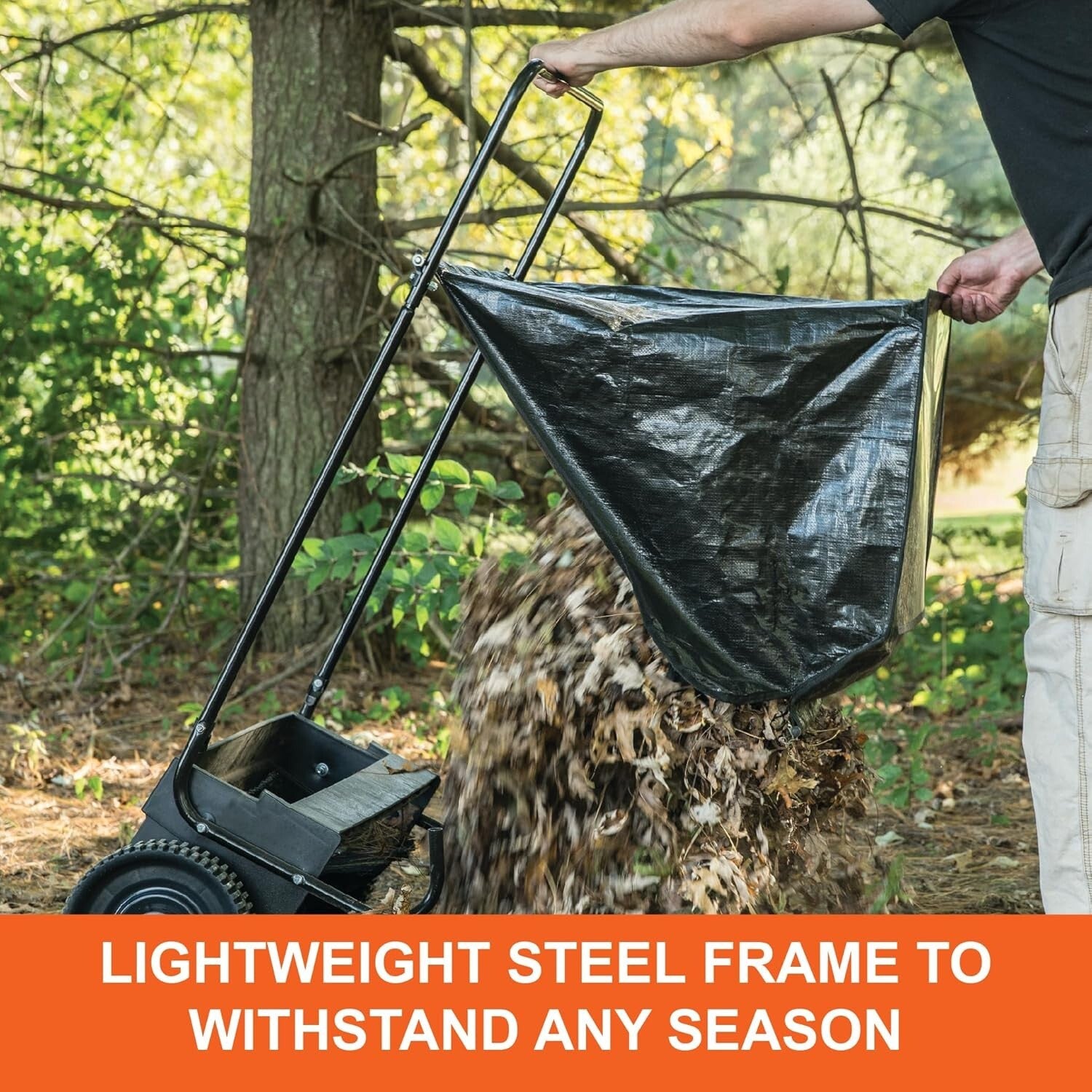 Efficient 26" Lawn Sweeper with Collapsible Bag - Perfect for Seasonal Yard Work