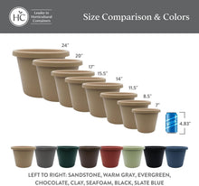 Load image into Gallery viewer, Stylish Classic 20" Black Plastic Garden Pots for Herbs &amp; Flowers – Set of Two
