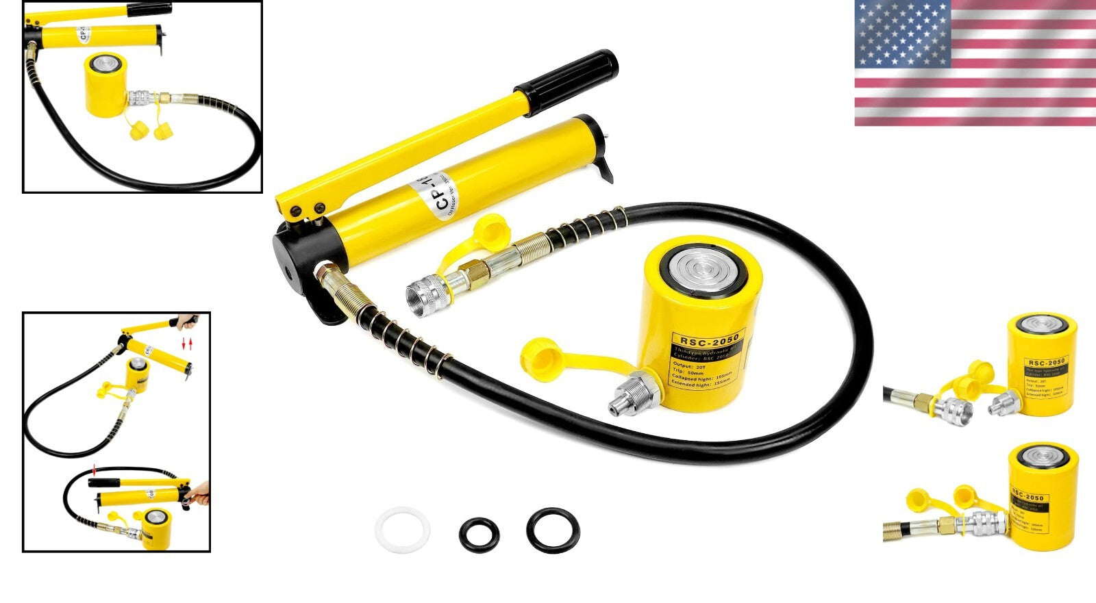 Versatile 20T Manual Hydraulic Power Ram - Ideal for Machinery and Shipbuilding