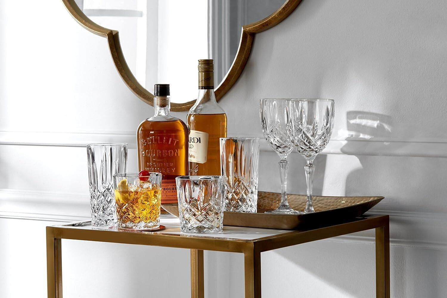 By Waterford Markham Clear Cut 4-Piece DOF Glass Set – Whiskey & Cocktail Ready