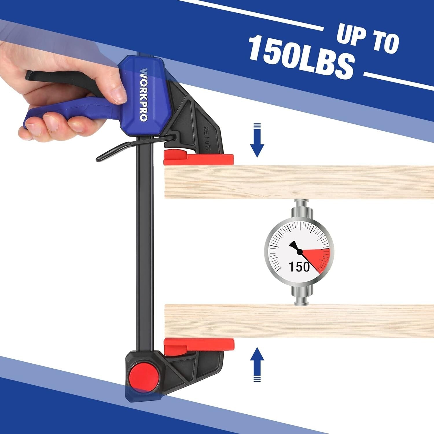 Lightweight Woodworking Clamp/Spreader Set - 6-Pack with Ergonomic Handle