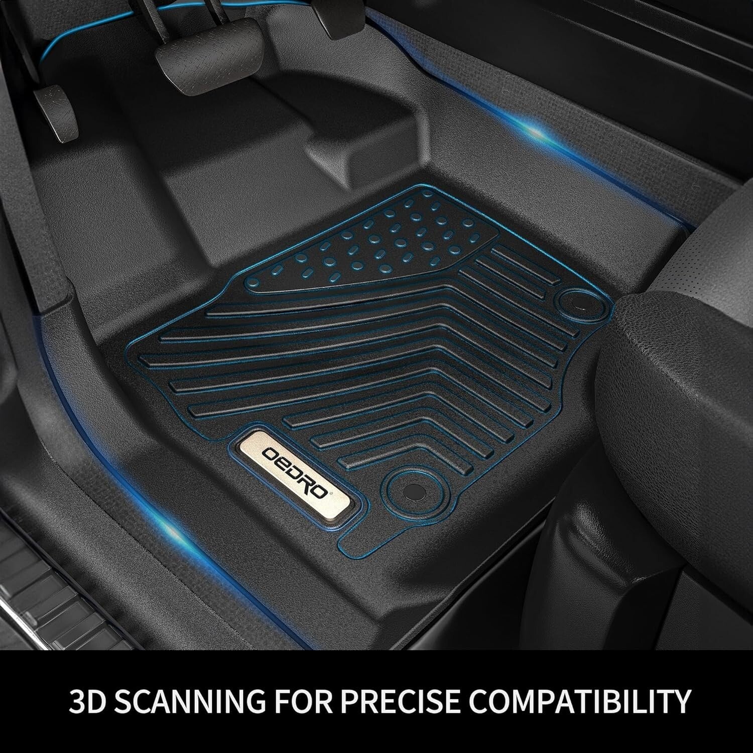 Durable All-Weather Floor Mats with Backrest Protector for Hyundai Santa Fe