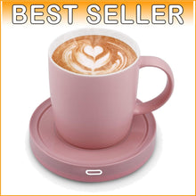 Load image into Gallery viewer, Stylish Coffee Warmer Set: Gravity-Induction Mug with Safety Features - Pink