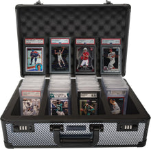 Load image into Gallery viewer, Premium Carbon Fiber Graded Card Storage Box - 4 Row PSA Case (Water-Resistant)