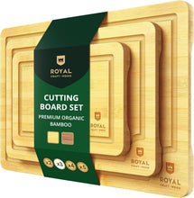 Load image into Gallery viewer, 3-Piece Bamboo Cutting Board Set - Eco-Friendly Meal Prep &amp; Serving Essentials