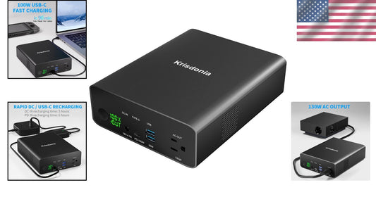 80000mAh Portable Power Bank with 130W AC Outlet - 100W USB-C Fast Charging