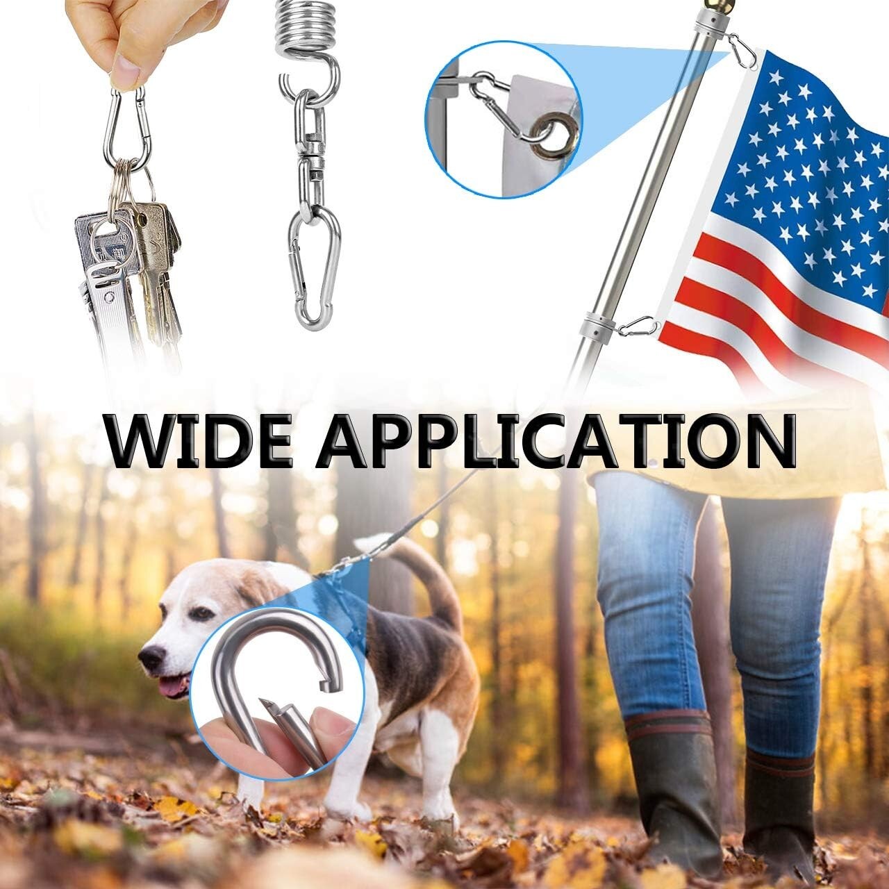 Heavy Duty 24-Pack Spring Snap Hooks - Secure Connectors for Outdoor Adventures