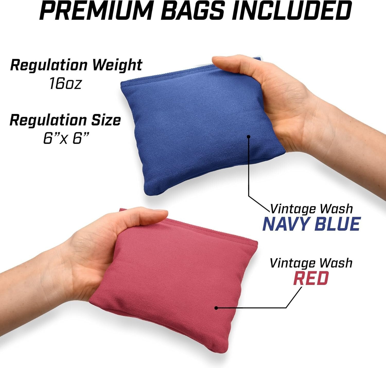 Complete 4x2 ft American & State Flag Cornhole Game Set with Carrying Case