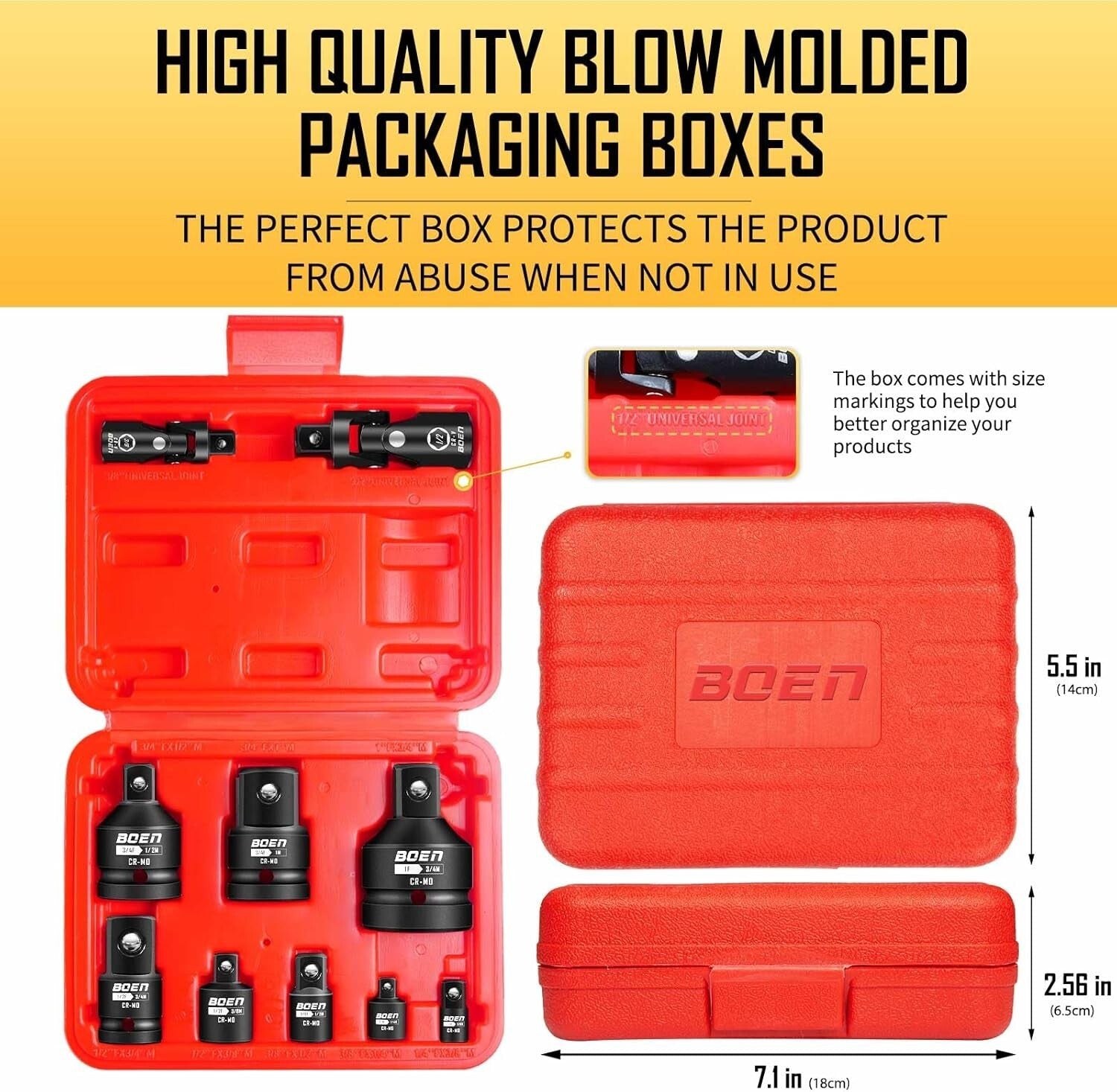 10-Piece Impact Socket Adapter Set in Chrome Moly Steel - Ultimate Versatility