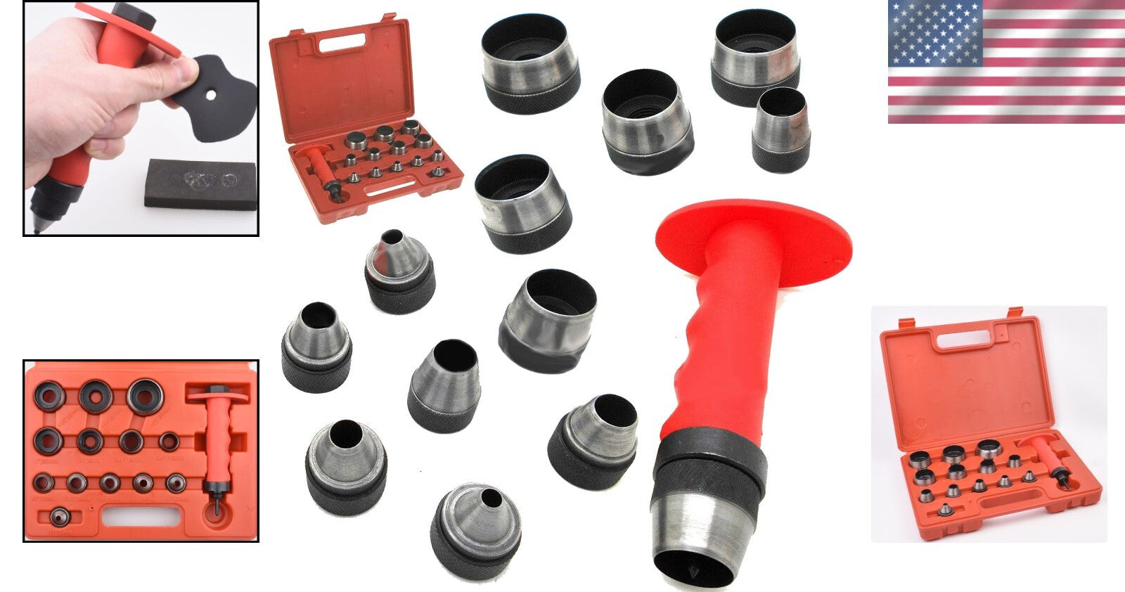 14-Piece Hollow Hole Punch Set – Precision Tool for Leather & Plastic Projects