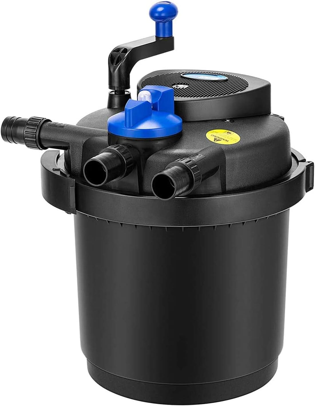 Easily Maintained Pond Filter with 13-Watt UV Light & Crank Cleaning Mechanism