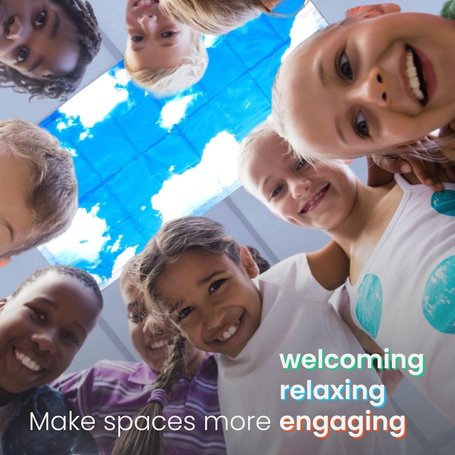 Flame Retardant 8-Pack Summer Sky Ceiling Light Covers for Classrooms & Offices