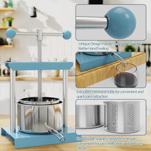 Load image into Gallery viewer, Blue Manual Juice Press, 2L Stainless Steel &amp; Iron - Effortless Fruit Extractor