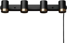 Load image into Gallery viewer, Elegant Matte Black 4-Light Track Light with GU10 Compatibility for Indoor Use