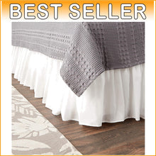 Load image into Gallery viewer, Machine Washable 15-Inch Cotton Voile Dust Ruffle - Opaque and Sheer Design