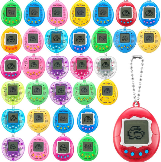 Nostalgic 90s Digital Pet Toy Set - 36 Keychain Games for Kids & Adults