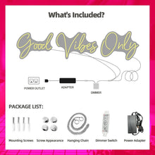 Load image into Gallery viewer, Eye-Catching 'Good Vibes Only' Neon Light - Wall Mount for Celebrations &amp; Decor