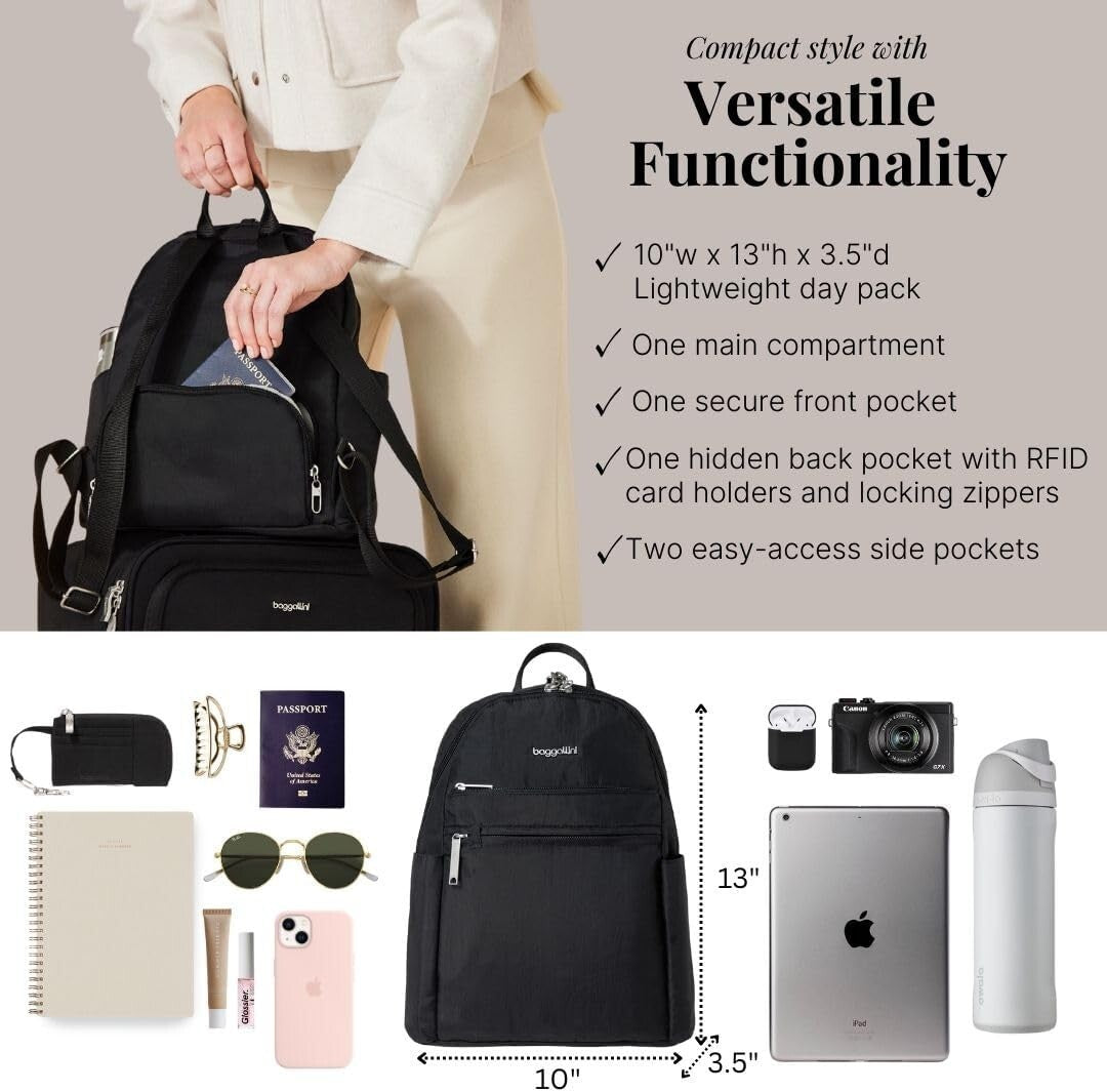 Versatile 7.5L Travel Backpack with Slash-Resistant Features and RFID Safety