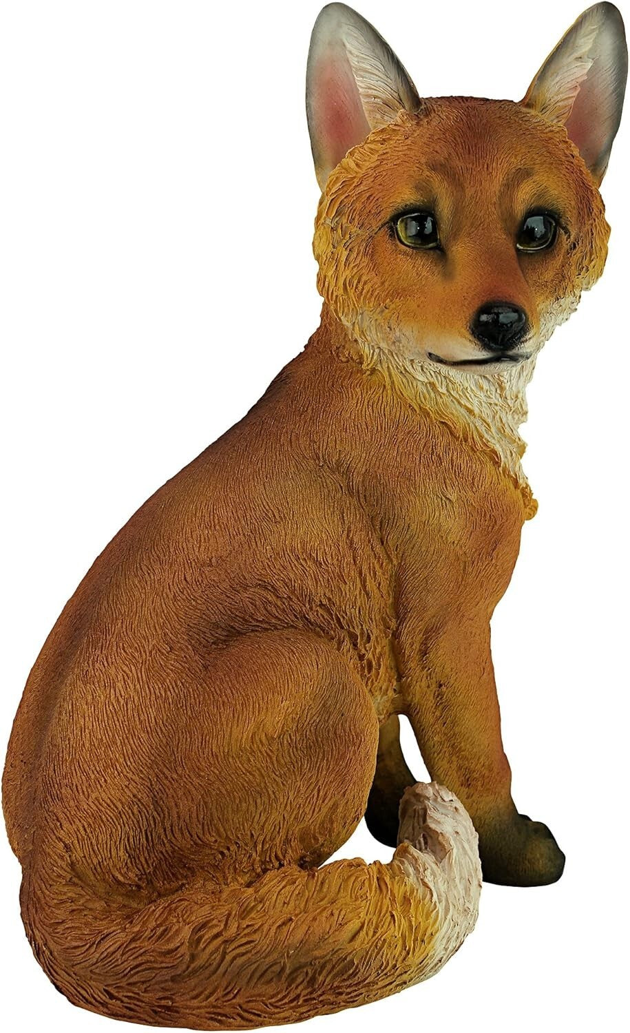 Whimsical Lifelike Woodie The Fox Sculpture - Garden Accent 10 Inches Wide