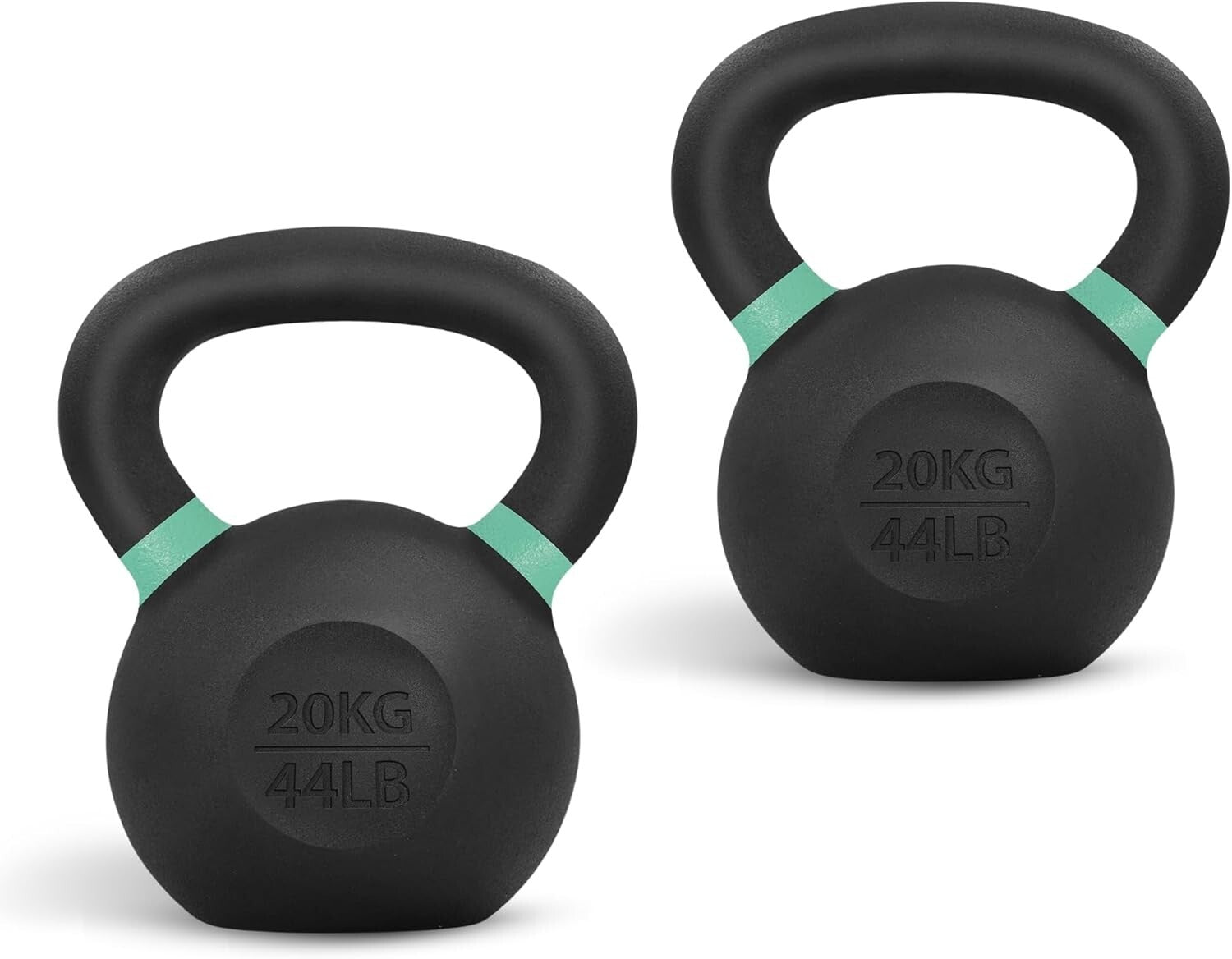44-Pound Cast Iron Kettlebell Set - Powder Coated for Ultimate Strength Training