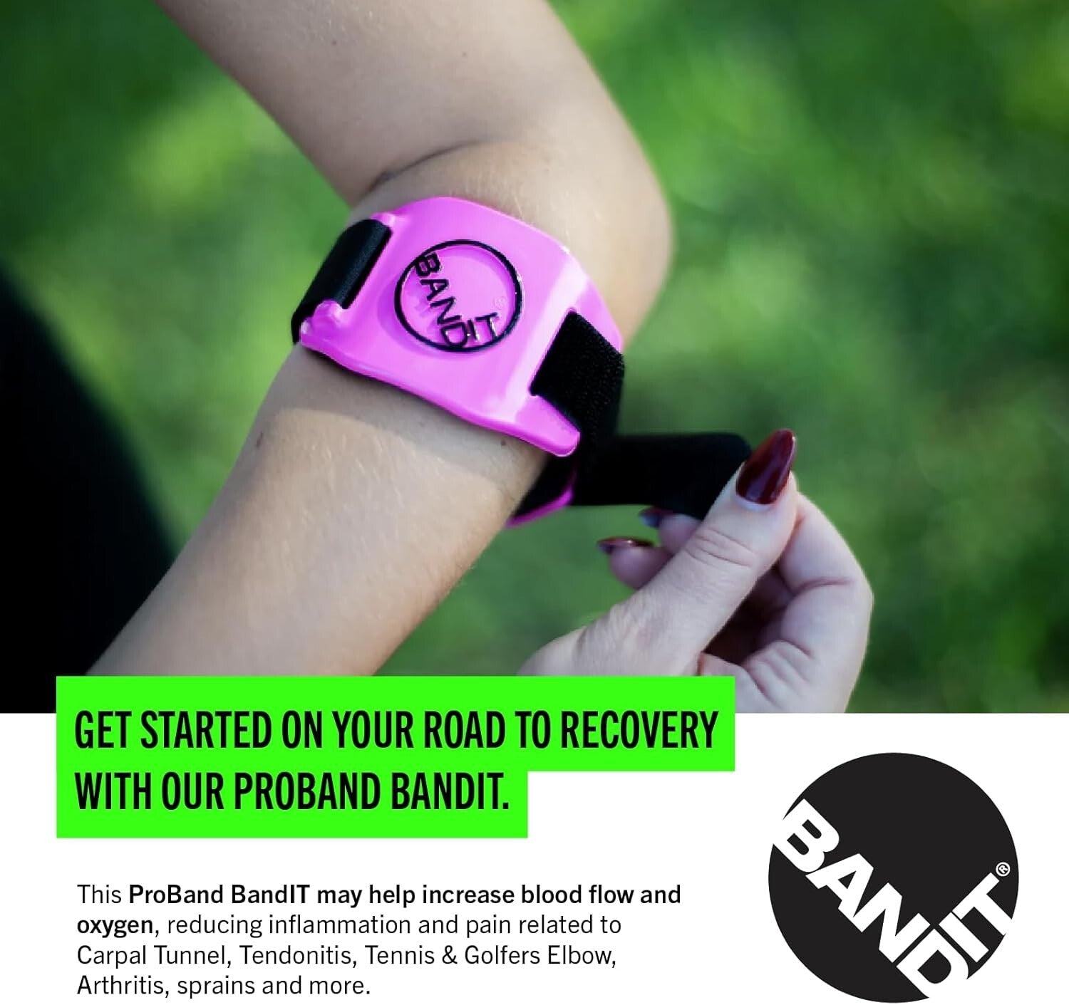 BandIT - Lightweight Elbow & Forearm Support for Arthritis and Carpal Tunnel
