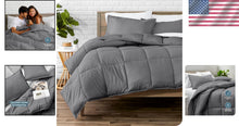 Load image into Gallery viewer, Lightweight All-Season Twin Extra Long Comforter Set - Breathable Grey Design