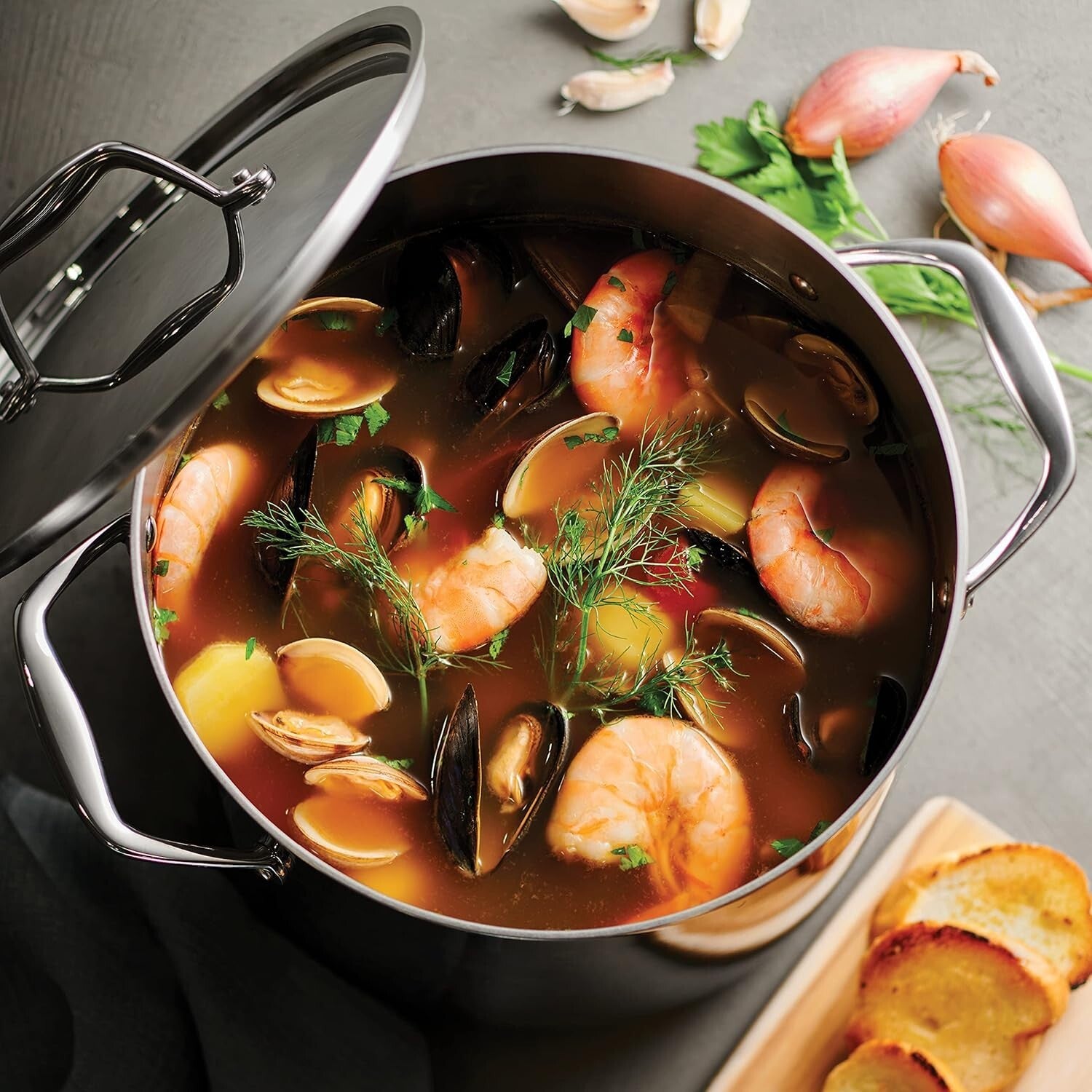 Durable 8-Quart Tri-Ply Stock Pot - Versatile for All Cooktops & Easy Cleanup