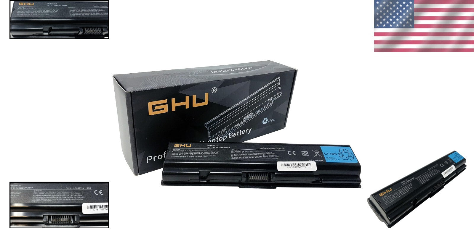 Fast-Charging 12-Cell Battery for Toshiba A200, A300, A500 Series - UL Approved!