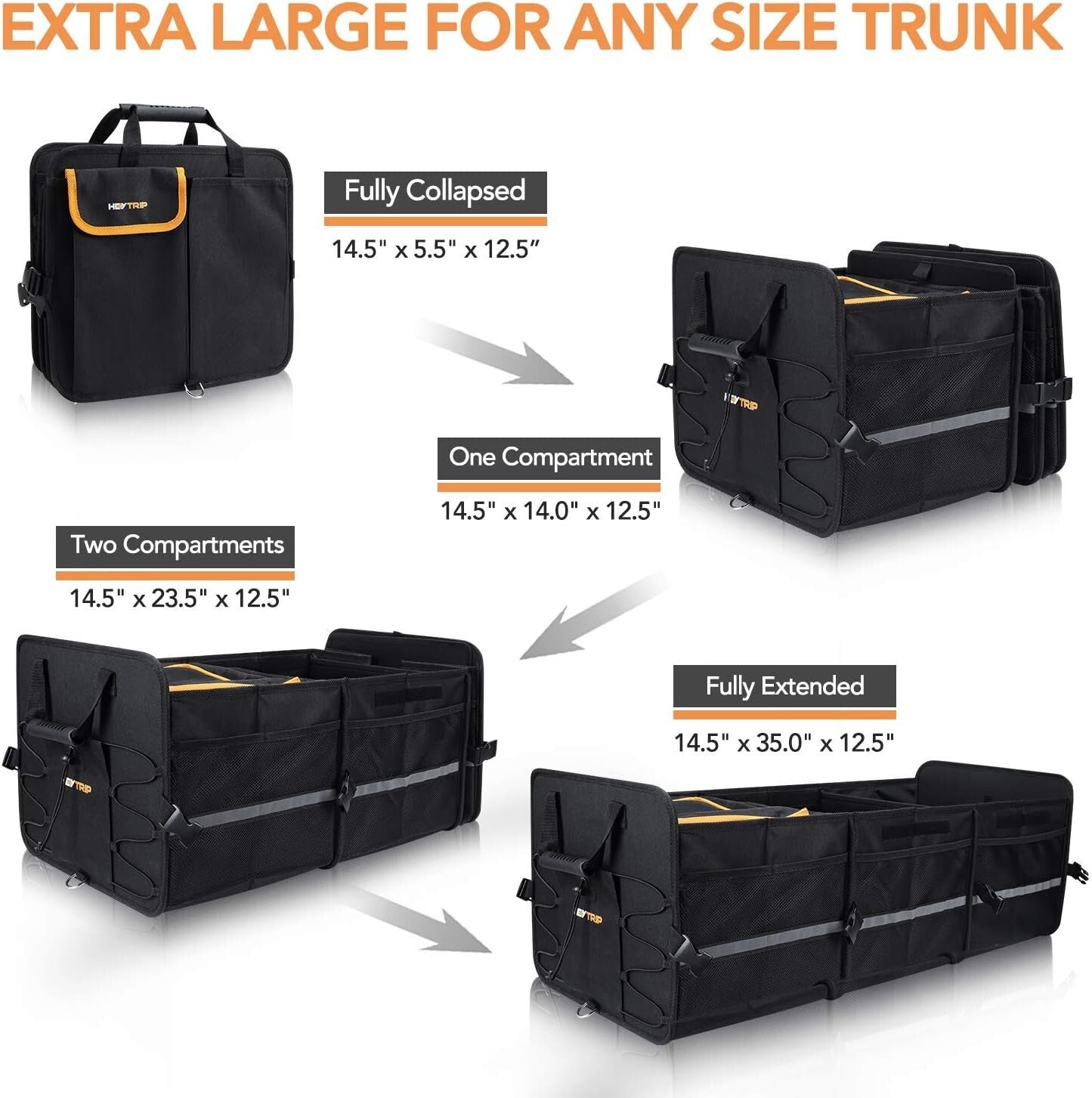 Automotive Storage Solution: Large Trunk Organizer with Tie-Down Straps & Cooler