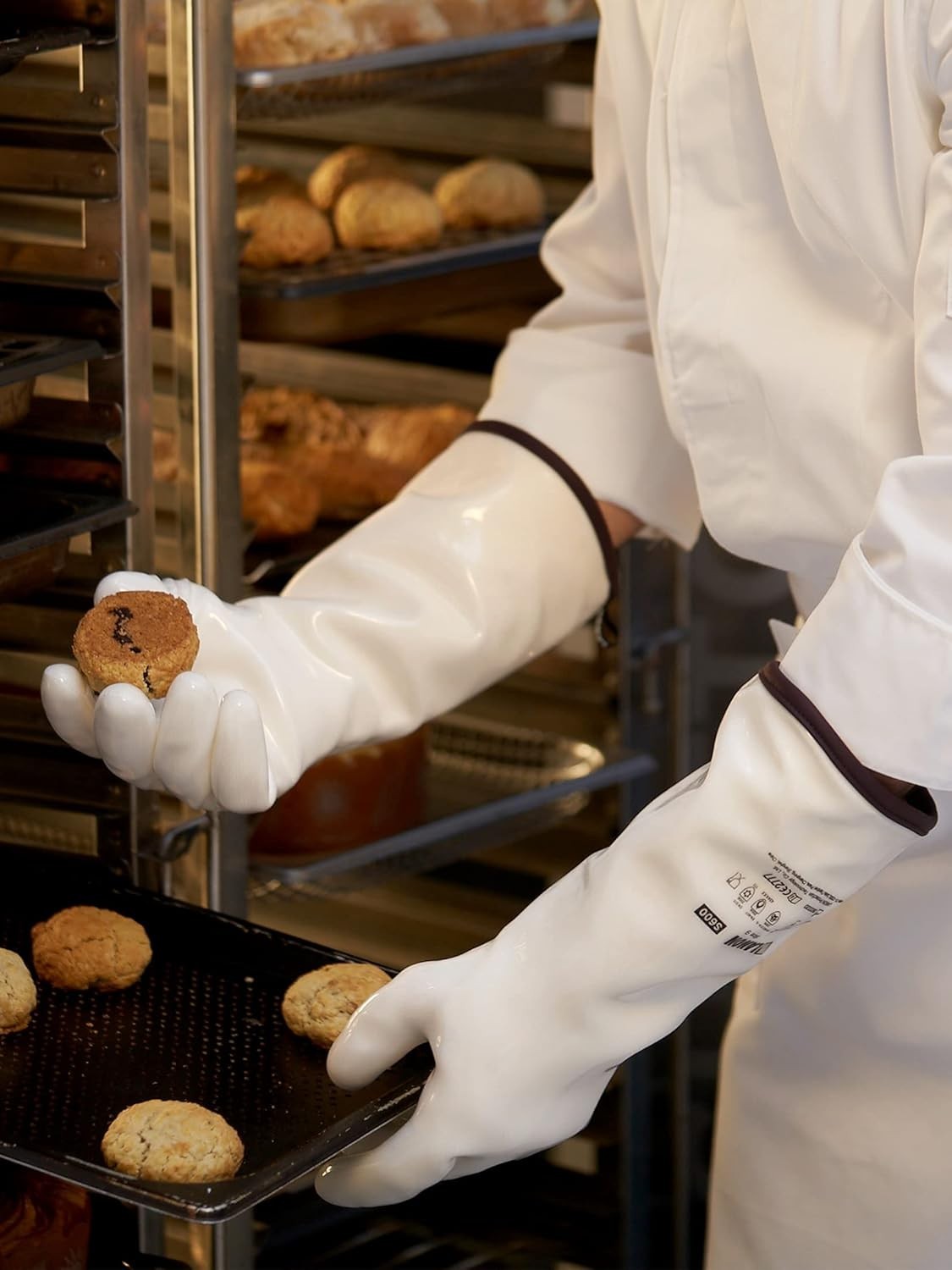 Extra Long 15" Silicone Oven Gloves with CoralAir Liner - Food Grade Safety