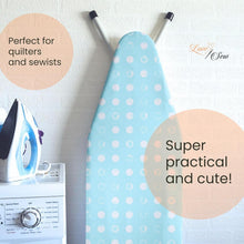 Load image into Gallery viewer, Aqua Blue &amp; Cream Wool Ironing Board Cover - Non-Slip &amp; Adjustable Design