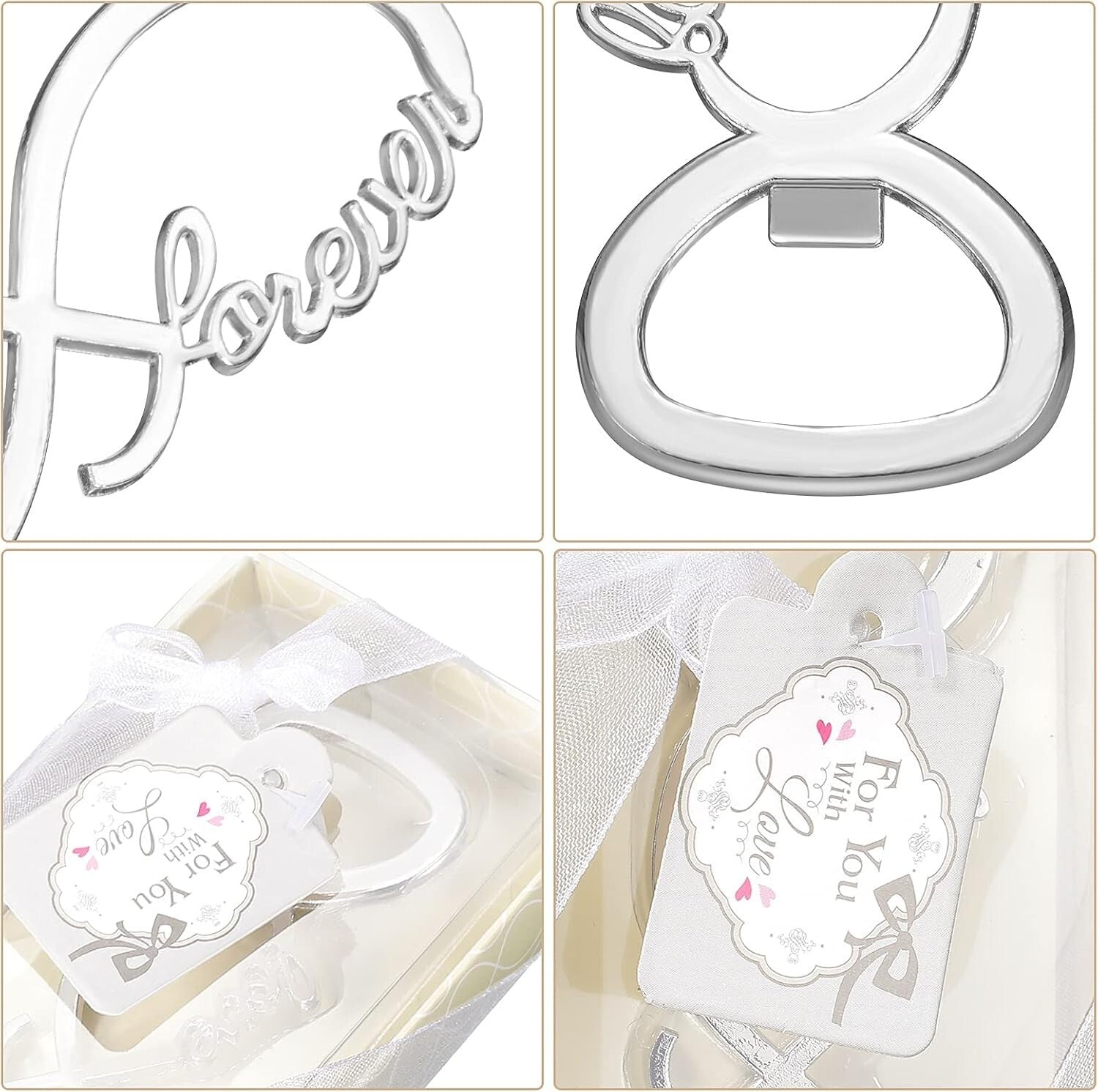 Practical 50pcs Love Forever Bottle Openers - Ideal for Weddings & Celebrations