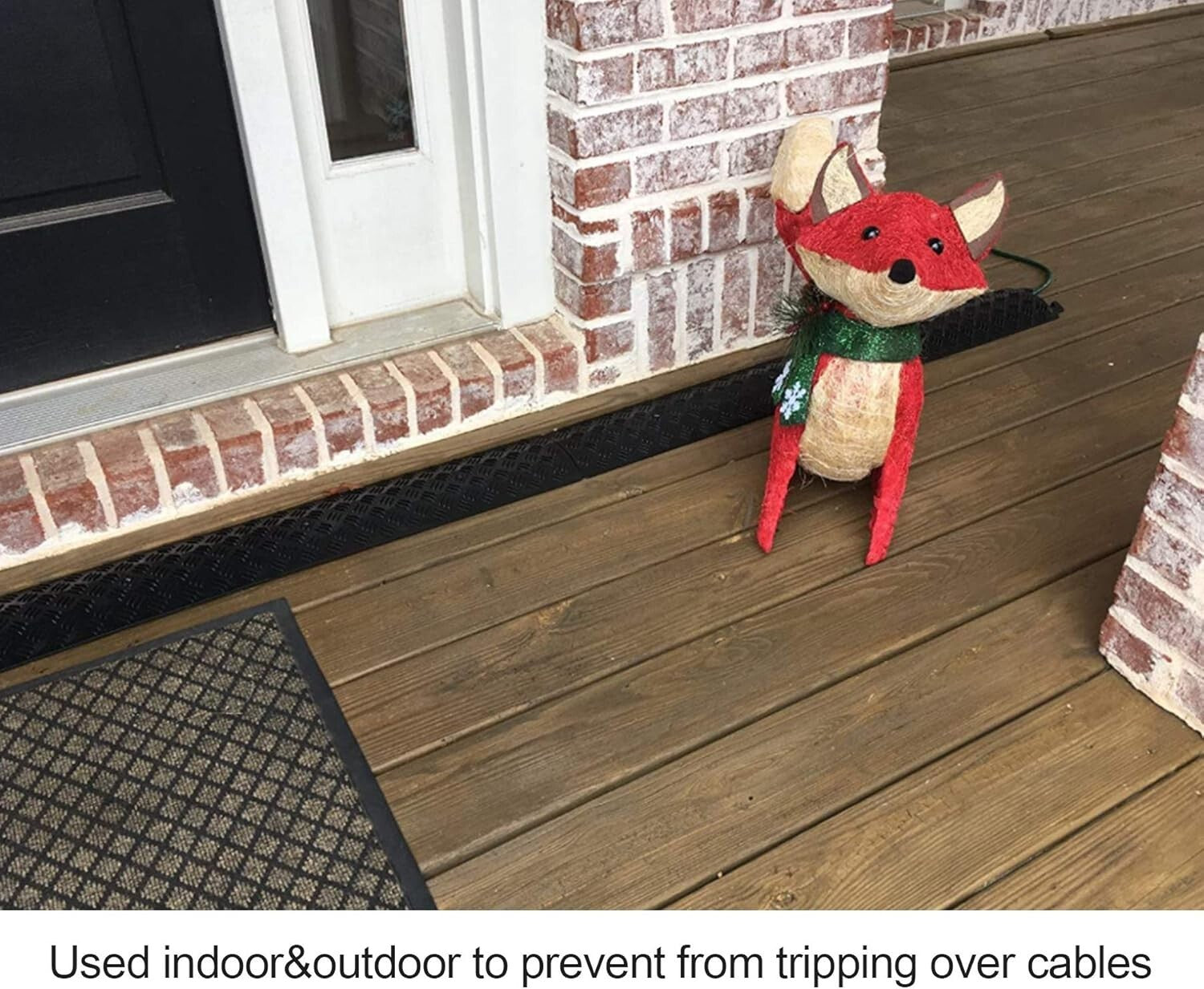 Flexible 2-Piece Cable Ramp and Cord Cover for Safe Pedestrian Traffic - Black