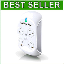 Load image into Gallery viewer, Compact Surge Protector with 4 AC Outlets &amp; 2 USB Ports - EMI/RFI Filtration