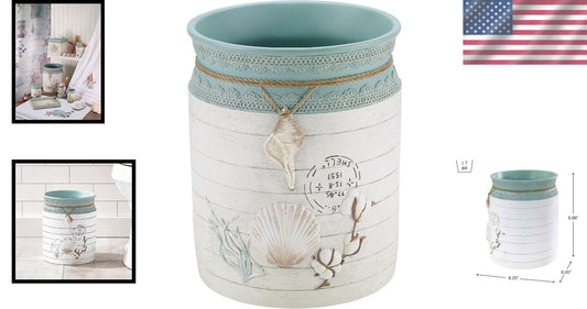 Chic Open-Top Decorative Trash Can - Farmhouse Shell Design for Home/Office